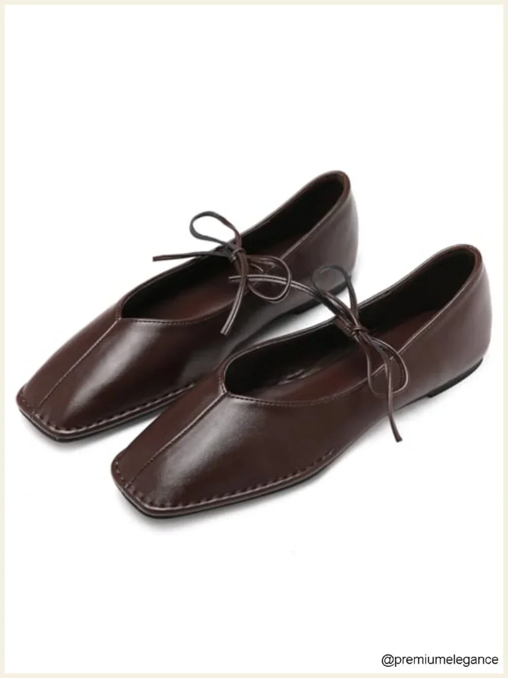 Lace Up Square Toe Ballet Flats - Cute Bow Mary Jane Slip On Shoes
